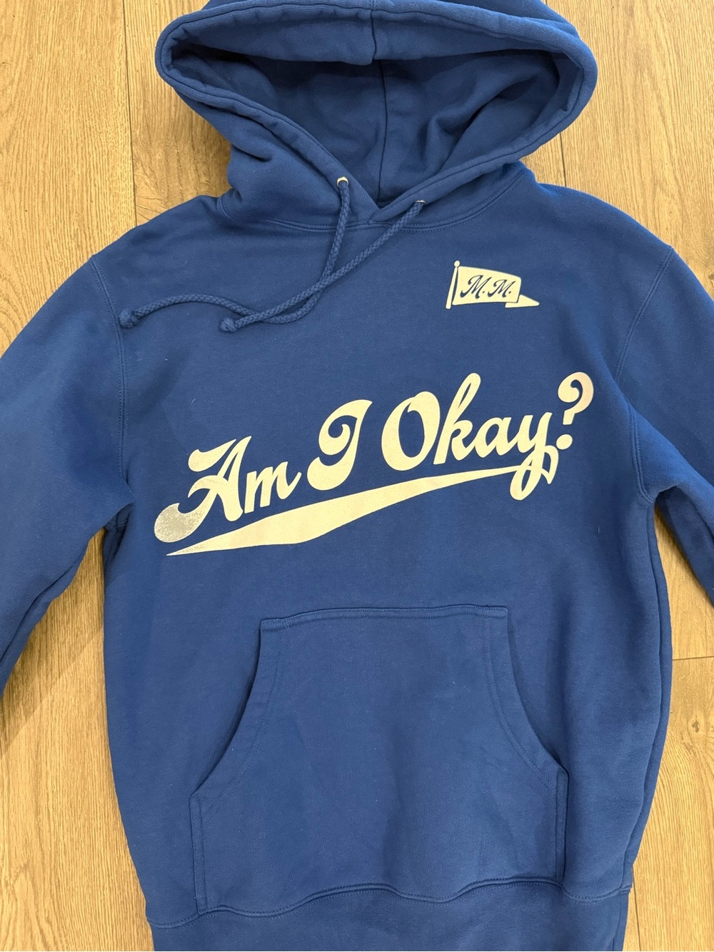 Megan Moroney Blue Oversized Am I Okay Fleece Size: Small Hoodie Pullover Jacket - Picture 8 of 8